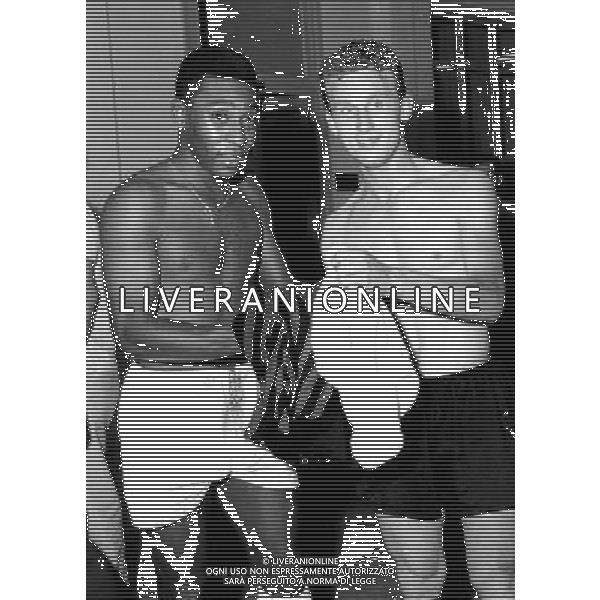 Giovanni Trapattoni Calciatore con la maglia del Milan con Pele\' ph archivio Ag. Aldo Liverani Retrospettiva