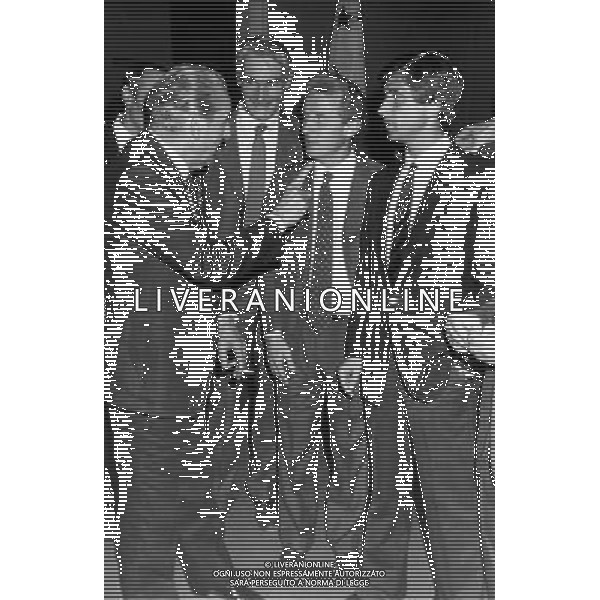 Giovanni Trapattoni con Gianni Rivera e Dino Viola al 25¡ Anniversario dei Giochi Olimpici a Roma nel 1985 ph archivio Ag. Aldo Liverani Retrospettiva