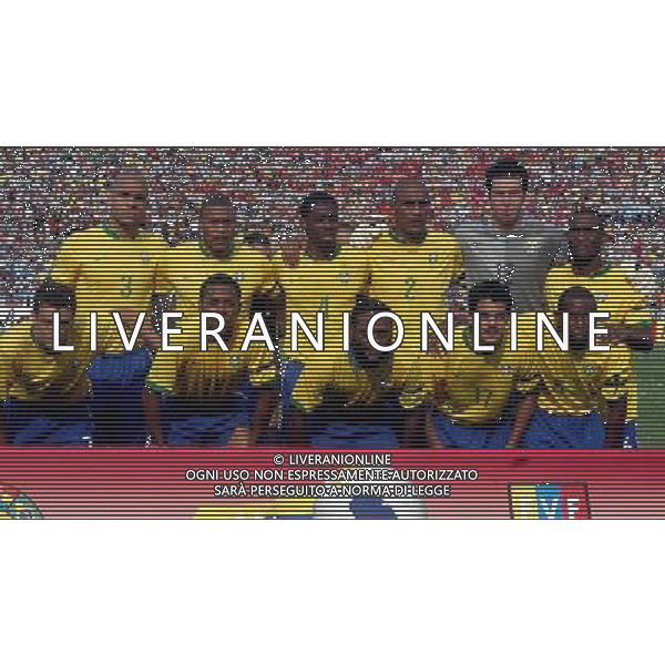 BRASILE-ARGENTINA 3-0 (Stadium Pachencho Romero Maracaibo ) FINALE COPPA AMERICA VENEZUELA 2007 / FINAL MATCH 15/07/2007 NELLA FOTO LA FORMAZIONE VINCITRICE (da sx ALEX-JULIO-BAPTISTA-JUAN-MAICON-DONI- GILBERTO // ELANO-ROBINHO-VAGNER LOVE-JOSUE-MINEIRO) PH GPG/AG. ALDO LIVERANI ONLY ITALY 