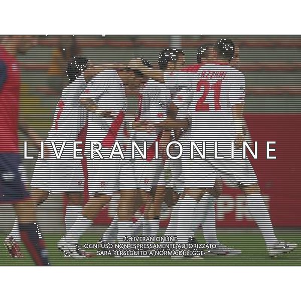 Genova 15 agosto 2007 Genoa - Grosseto primo turno coppa italia tim nella foto: esultanza grosseto dopo il gol di Carparelli foto Andry / Ag. Aldo Liverani
