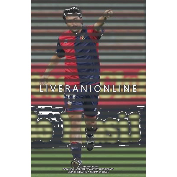 Genova 15 agosto 2007 Genoa - Grosseto primo turno coppa italia tim nella foto: esultanza dopo il gol di Milanetto Omar foto Andry / Ag. Aldo Liverani