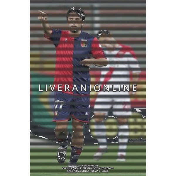 Genova 15 agosto 2007 Genoa - Grosseto primo turno coppa italia tim nella foto: esultanza dopo il gol di Milanetto Omar foto Andry / Ag. Aldo Liverani