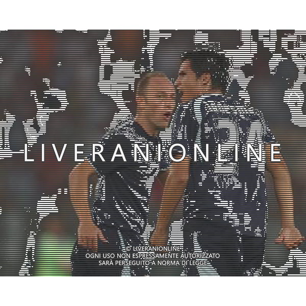 Roma (Stadio Olimpico) - 14 / 08 / 2007 - 3° turno preliminare Champhions League - Lazio Vs Dinamo Bucarest (1-1) - nella foto: Cristian LEDESMA e Massimo MUTARELLI ph Corradetti / ag. Aldo Liverani