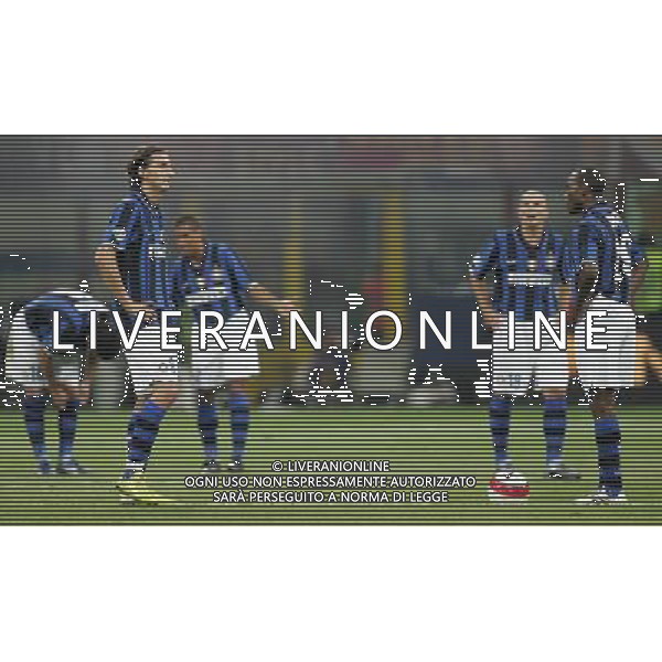Inter - Roma SuperCoppa Italiana Milano 19/08/2007 nella foto la delusione dei giocatori interisti ph Ag. Aldo Liverani