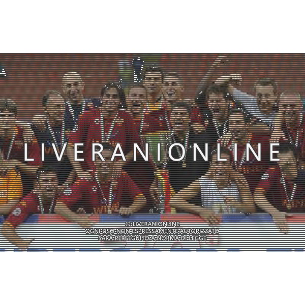 Inter - Roma SuperCoppa Italiana Milano 19/08/2007 Festeggiamenti dei giocatori della roma vincitori della Coppa ph Ag. Aldo Liverani