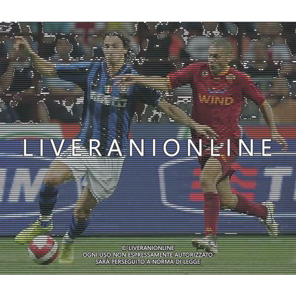 Milano 19 agosto 2007 Inter-Roma Supercoppa Italiana 2007 nella foto: Ibrahimovic Zlatan e Tonetto Max foto Andry / Ag. Aldo Liverani