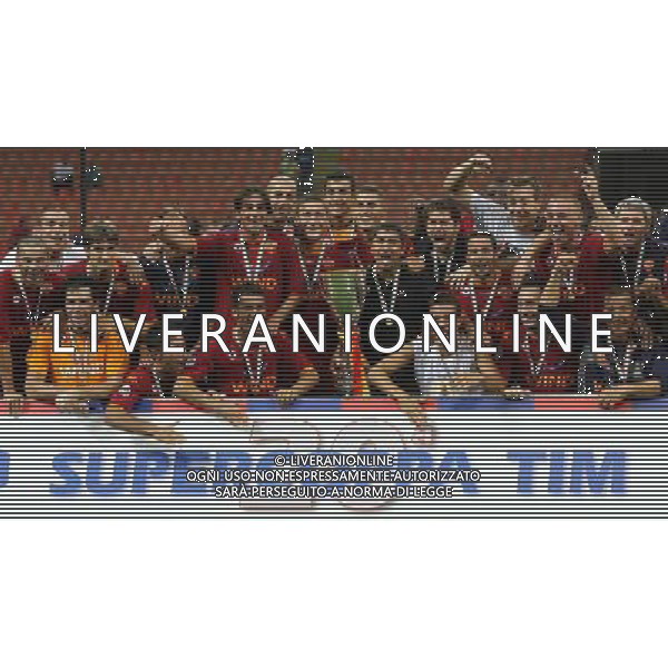 Milano 19 agosto 2007 Inter-Roma Supercoppa Italiana 2007 nella foto: la roma festeggia la vittoria della supercoppa italiana foto Andry / Ag. Aldo Liverani