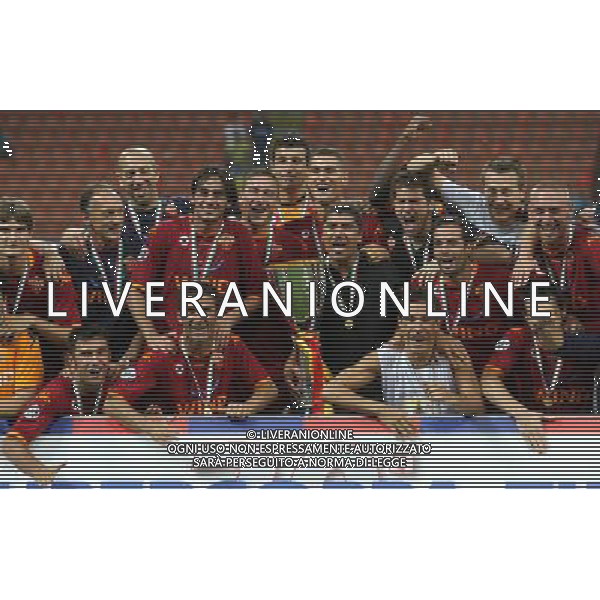 Milano 19 agosto 2007 Inter-Roma Supercoppa Italiana 2007 nella foto: la roma festeggia la vittoria della supercoppa italiana foto Andry / Ag. Aldo Liverani