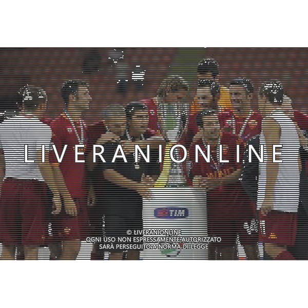 Milano 19/08/2007 Supercoppa Italiana 2007 inter-roma 0:1 nella foto roma con la coppa ph marco luzzani/ag aldo liverani s.a.s.