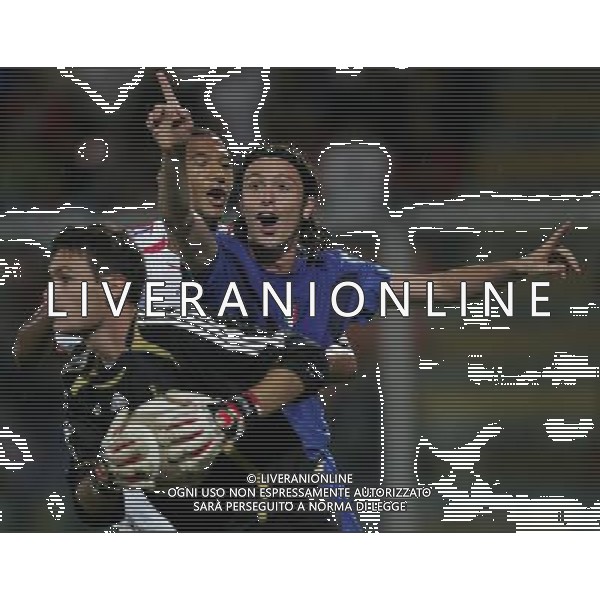 Italia - Francia Under 21 amichevole giocata a La Spezia 21/08/2007 nella foto nicola pozzi con bellaid ph Andry/Ag. Aldo Liverani