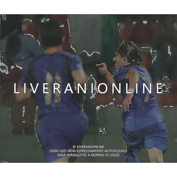 La Spezia 21 agosto 2007 Italia - Francia Under 21 amichevole nella foto: esultanza dopo il gol di Dessena foto Andry / Ag. Aldo Liverani