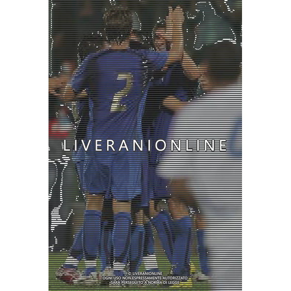 La Spezia 21 agosto 2007 Italia - Francia Under 21 amichevole nella foto: esultanza italia foto Andry / Ag. Aldo Liverani