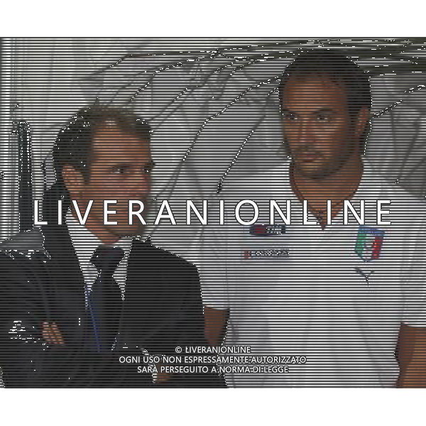 La Spezia 21 agosto 2007 Italia - Francia Under 21 amichevole nella foto: Zola Gianfranco e Casiraghi Pierluigi foto Andry / Ag. Aldo Liverani