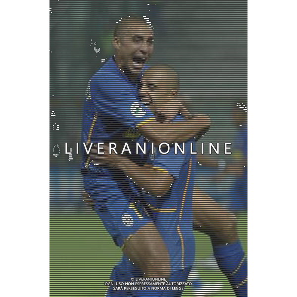 Parma Juventus Coppa Italia Tim Cupa 2007/200829-08-2007 Parma Nella foto: Esultanza di Sergio Almiron e David Trezeguet dopo il gol ©Viganti/Press Photo/Ag. Aldo Liverani Sas