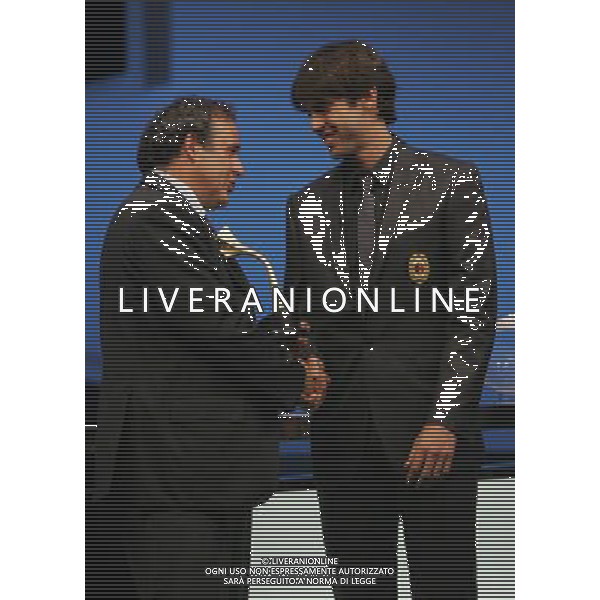 Sorteggio Champions League Monaco Montecarlo 30/08/2007 nella foto kaka\' con Michel Platini ph Luzzani/Ag. Aldo Liverani Sas
