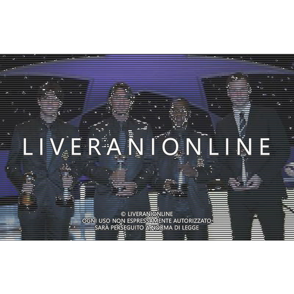 Sorteggio Champions League Monaco Montecarlo 30/08/2007 nella foto i premiati kaka\', Paolo Maldini, clarence seedorf e peteer cech ph Luzzani/Ag. Aldo Liverani Sas