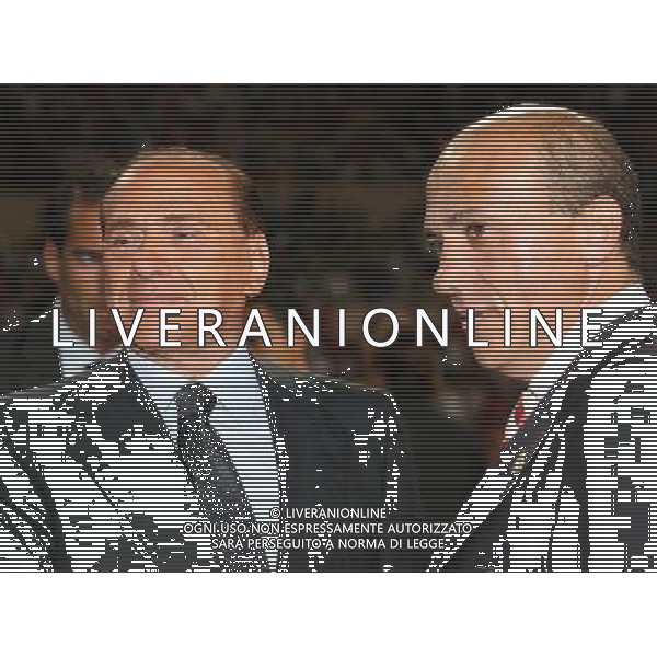 Milan - Siviglia SuperCoppa Europea Monaco Montecarlo 31/08/2007 nella foto Silvio Berlusconi con Del Nido ph Ag. Aldo liverani