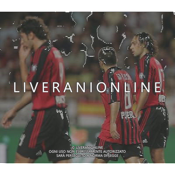 Milan - Siviglia SuperCoppa Europea Monaco Montecarlo 31/08/2007 nella foto delusione dei giocatori del milan ph Ag. Aldo liverani