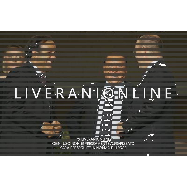 Milan - Siviglia SuperCoppa Europea Monaco Montecarlo 31/08/2007 nella foto Michel Platini con Silvio Berlusconi ed il Principe Alberto di Monaco ph Ag. Aldo liverani