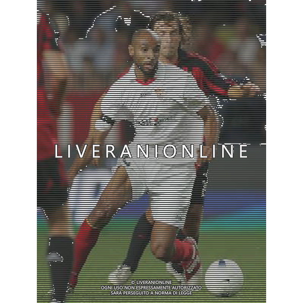 Milan - Siviglia SuperCoppa Europea Monaco Montecarlo 31/08/2007 nella foto Kanoute e andrea Pirlo ph Ag. Aldo liverani