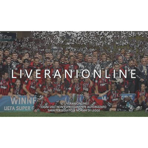 Milan - Siviglia SuperCoppa Europea Monaco Montecarlo 31/08/2007 Premiazione e festeggiamenti dei giocatori del milan vincitore della Coppa nella foto la squadra con la Coppa ph Ag. Aldo liverani