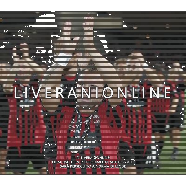 Milan - Siviglia SuperCoppa Europea Monaco Montecarlo 31/08/2007 Premiazione e festeggiamenti dei giocatori del milan vincitore della Coppa nella foto Christian Brocchi ph Ag. Aldo liverani