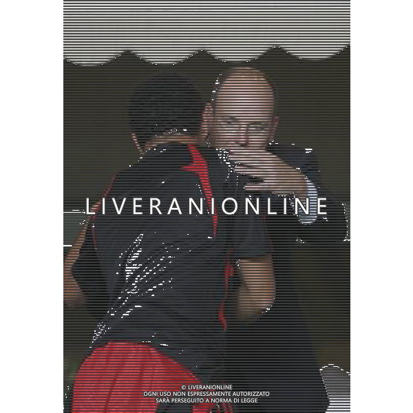 Milan - Siviglia SuperCoppa Europea Monaco Montecarlo 31/08/2007 nella foto Ronaldo con il Principe Alberto di Monaco ph Ag. Aldo liverani