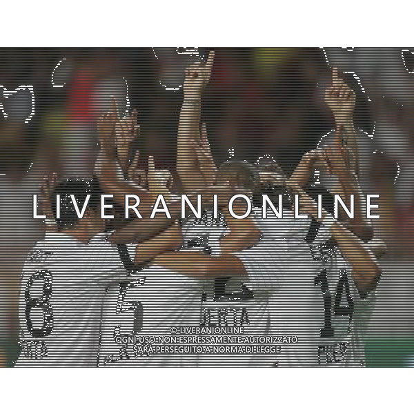 Milan - Siviglia SuperCoppa Europea Monaco Montecarlo 31/08/2007 nella foto abbracci esultanza dopo il gol di Renato ph Ag. Aldo liverani