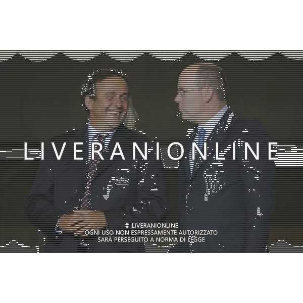 Montecarlo Monaco 31-08-2007 supercoppa europea 2006/07 milan-siviglia 3:1 nella foto platini michel con il principe sas alberto di monaco ph marco luzzani/ag aldo liverani s.a.s.