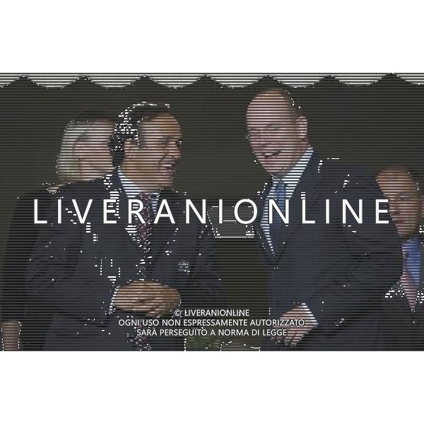 Montecarlo Monaco 31-08-2007 supercoppa europea 2006/07 milan-siviglia 3:1 nella foto platini michel con il principe sas alberto di monaco ph marco luzzani/ag aldo liverani s.a.s.