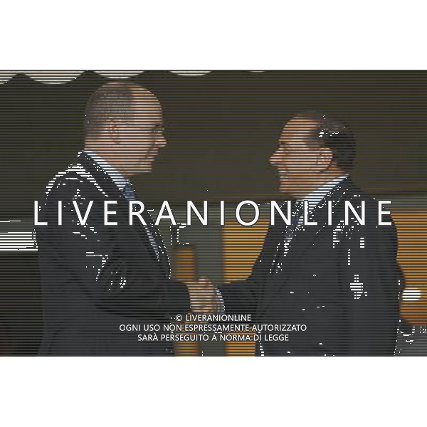 Montecarlo Monaco 31-08-2007 supercoppa europea 2006/07 milan-siviglia 3:1 nella foto berlusconi silvio con il principe sas alberto di monaco ph marco luzzani/ag aldo liverani s.a.s.