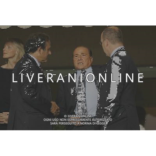 Montecarlo Monaco 31-08-2007 supercoppa europea 2006/07 milan-siviglia 3:1 nella foto berlusconi silvio con il principe sas alberto di monaco e platini michel ph marco luzzani/ag aldo liverani s.a.s.