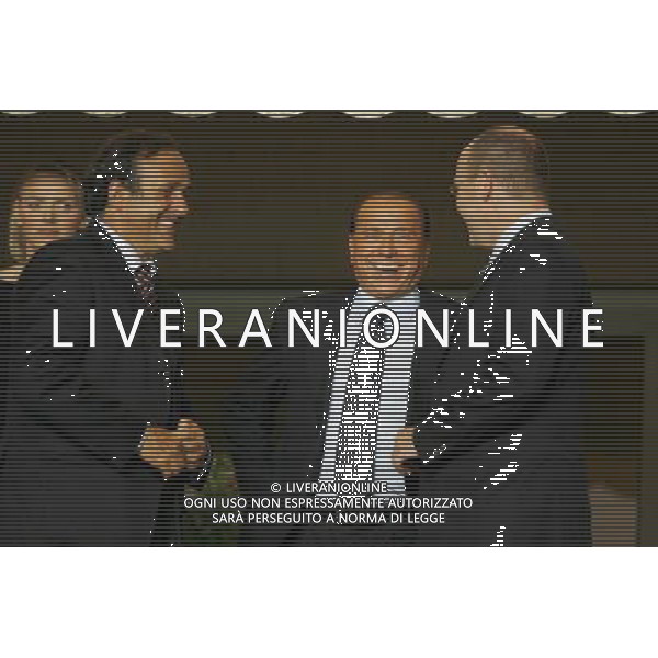 Montecarlo Monaco 31-08-2007 supercoppa europea 2006/07 milan-siviglia 3:1 nella foto berlusconi silvio con il principe sas alberto di monaco e platini michel ph marco luzzani/ag aldo liverani s.a.s.