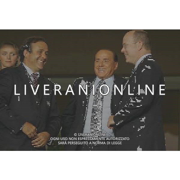 Montecarlo Monaco 31-08-2007 supercoppa europea 2006/07 milan-siviglia 3:1 nella foto berlusconi silvio con il principe sas alberto di monaco e platini michel ph marco luzzani/ag aldo liverani s.a.s.