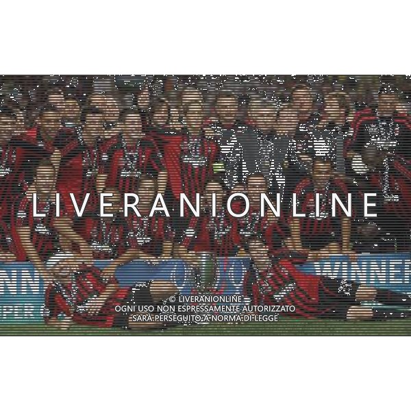 Montecarlo Monaco 31-08-2007 supercoppa europea 2006/07 milan-siviglia 3:1 nella foto festeggiamenti e premiazione gruppo milan ph marco luzzani/ag aldo liverani s.a.s.