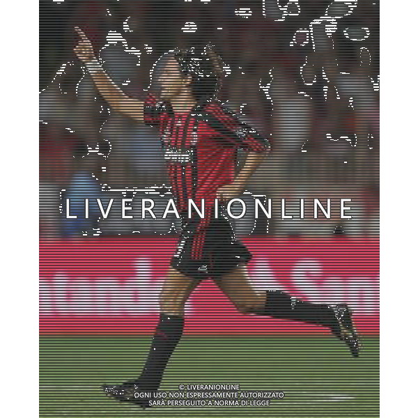 Montecarlo 31 agosto 2007 Ac Milan - Siviglia Supercoppa Europea nella foto: esultanza dopo il gol di inzaghi foto Andry / Ag. Aldo Liverani 