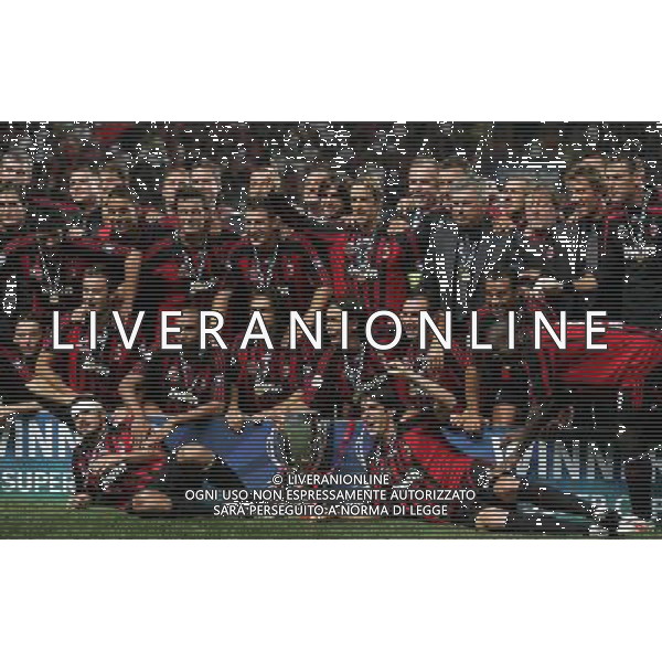 Montecarlo 31 agosto 2007 Ac Milan - Siviglia Supercoppa Europea nella foto: esultanza milan a fine gara foto Andry / Ag. Aldo Liverani 