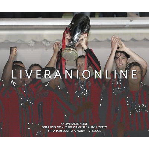 Montecarlo 31 agosto 2007 Ac Milan - Siviglia Supercoppa Europea nella foto: esultanza milan a fine gara foto Andry / Ag. Aldo Liverani 