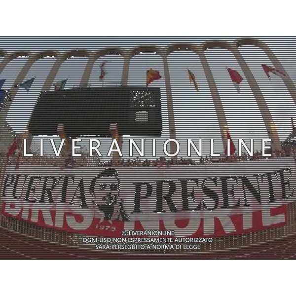 Montecarlo 31 agosto 2007 Ac Milan - Siviglia Supercoppa Europea nella foto: striscione commemorativo per Puerta Antonio foto Andry / Ag. Aldo Liverani 