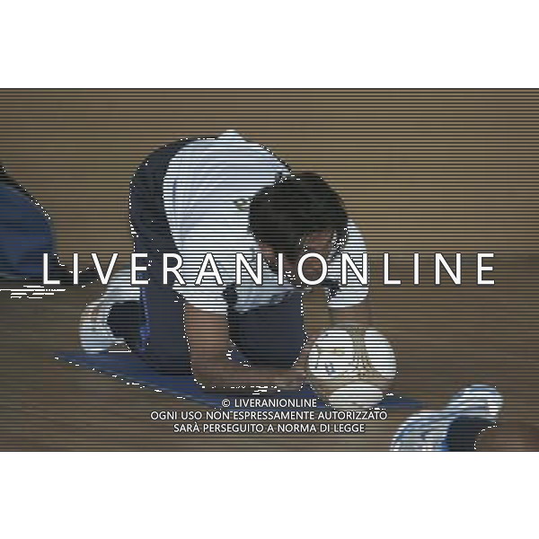 ALLENAMENTO NAZIONALE ITALIANA A COVERCIANO 04/09/2007 nella foto il portiere Buffon Gianluigi durante l\' allenamento di questa mattina in palestra. ph Bucco/Ag. Aldo Liverani Sas