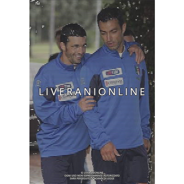 ALLENAMENTO NAZIONALE ITALIANA A COVERCIANO 04/09/2007 nella foto Antonio Di Natale e Fabio Quagliarella ph Bucco/Ag. Aldo Liverani Sas