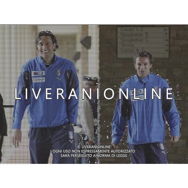 ALLENAMENTO NAZIONALE ITALIANA A COVERCIANO 04/09/2007 nella foto Luca Toni e Alessandro Del Piero ph Bucco/Ag. Aldo Liverani Sas