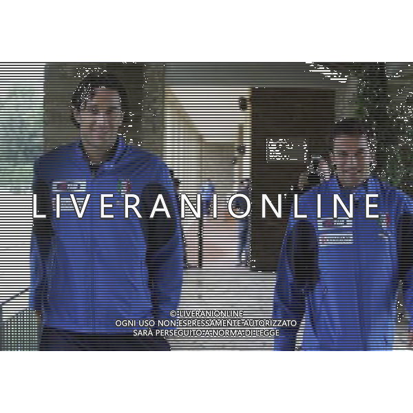 ALLENAMENTO NAZIONALE ITALIANA A COVERCIANO 04/09/2007 nella foto Luca Toni e Alessandro Del Piero ph Bucco/Ag. Aldo Liverani Sas
