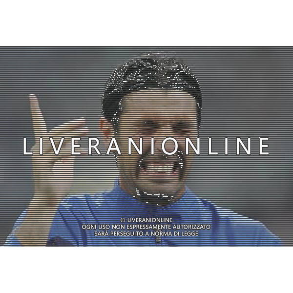 Italia - Francia Qualificazioni Europei 2008 08/09/2007 nella foto Gianluca Buffon si dispera per i fischi dei tifosi italiani durante l\'inno nazionale francese ph Agenzia Aldo Liverani Sas