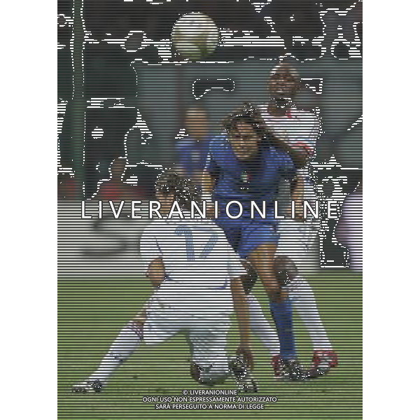 Italia - Francia Qualificazioni Europei 2008 08/09/2007 nella foto filippo inzaghi, patrick vieira e escude ph Agenzia Aldo Liverani Sas