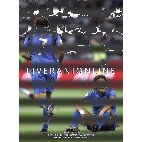 Italia - Francia Qualificazioni Europei 2008 08/09/2007 nella foto alessandro del piero e inzaghi filippo ph Agenzia Aldo Liverani Sas