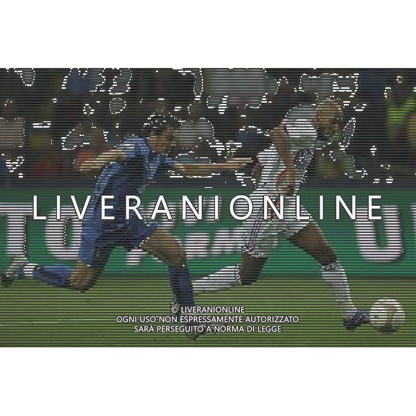 Italia - Francia Qualificazioni Europei 2008 08/09/2007 nella foto anelka e oddo massimo ph Agenzia Aldo Liverani Sas