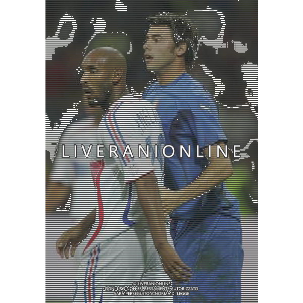 Milano 08-09-2007 Qualificazioni Europei 2008 italia-francia 0:0 nella foto barzagli e anelka ph marco luzzani/ag aldo liverani s.a.s.