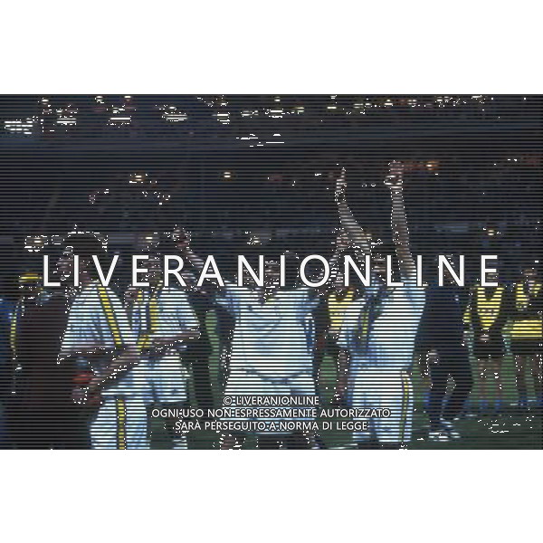 LONDRA 12/05/1993 FINALE DI COPPA DELLE COPPE NELLA FOTO ABBRACCI PARMA AG ALDO LIVERANI