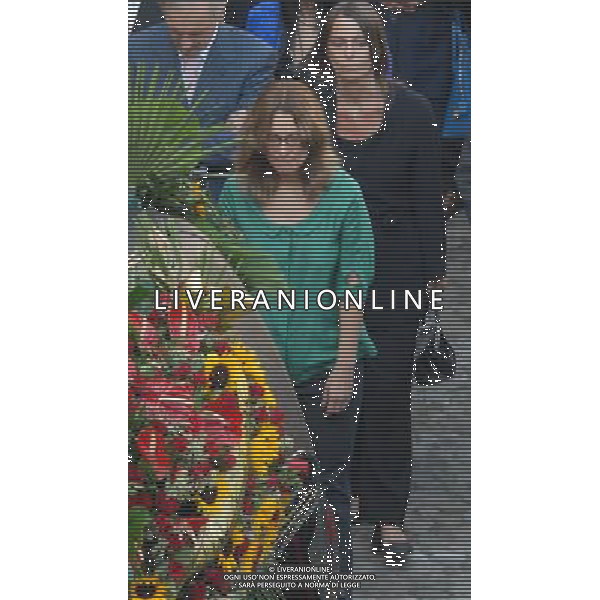 Funerale di Luciano Pavarotti Modena 08-09-2007 nella foto Nicoletta Mantovani la seconda moglie dietro al feretro Ph Gazzaniga/Ag. Aldo Liverani sas